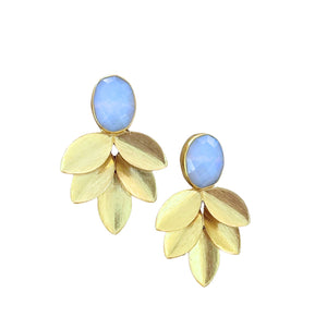 Gold Leaves with Moonstone