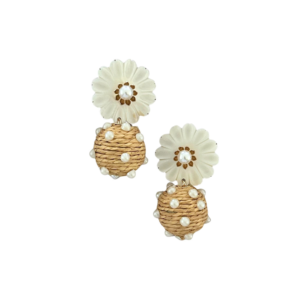 Rattan and Pearl Balls with MoP Flowers