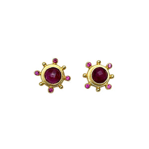 Ruby Gemstone Studs